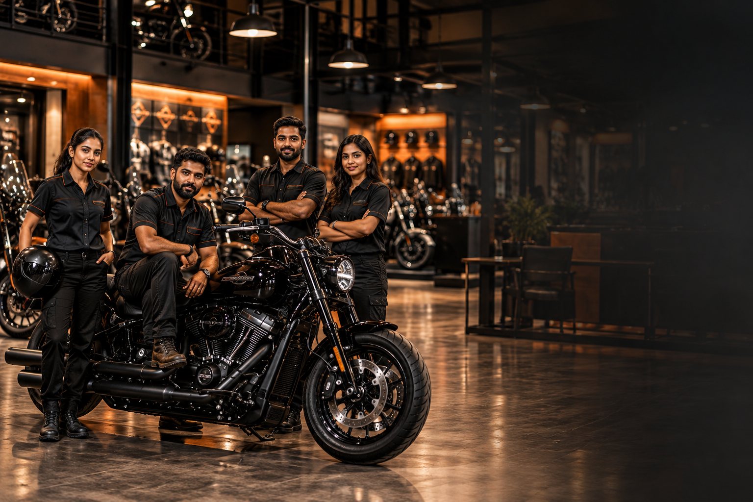 Tusker Harley-Davidson team in the dealership